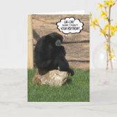 humoristische late verjaardagsaap kaart (Gele Bloem)