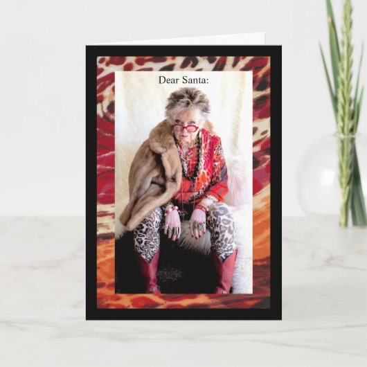 Humoristische lieve kerstman kaart (Voorkant)