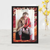 Humoristische lieve kerstman kaart (Gele Bloem)