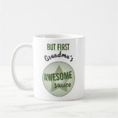 Humoristische maar eerste Geweldige saus aangepast Koffiemok (Links)