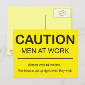 Humoristische Mannen op het werk briefkaart (Voorkant / Achterkant)