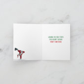 Humoristische Merry Christmas Kaart - Santa Stiff  (Binnen)