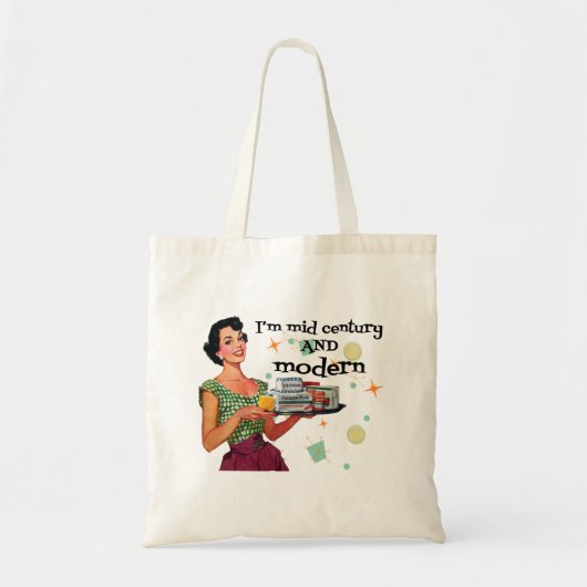 Humoristische Mid-Century en Moderne Retro Tote Bag (Voorkant)