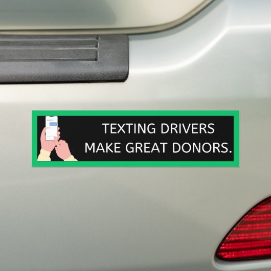 Humoristische moderne bumpersticker tegen sms'en (Op auto)