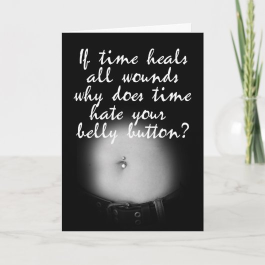 Humoristische navel verjaardagskaart kaart (Voorkant)