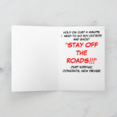 Humoristische nieuwe driver quote kaart (Binnen)