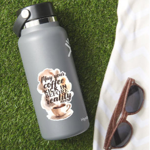 Humoristische ochtend koffie liefhebber inspireren sticker