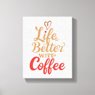 Humoristische ochtendkoffie slogan canvas afdruk