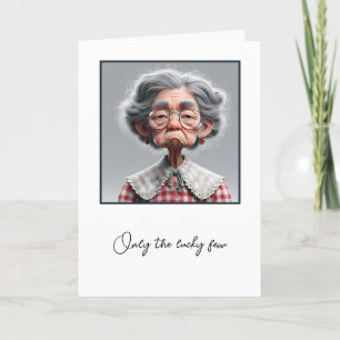 Humoristische oude dame die oud wordt kaart