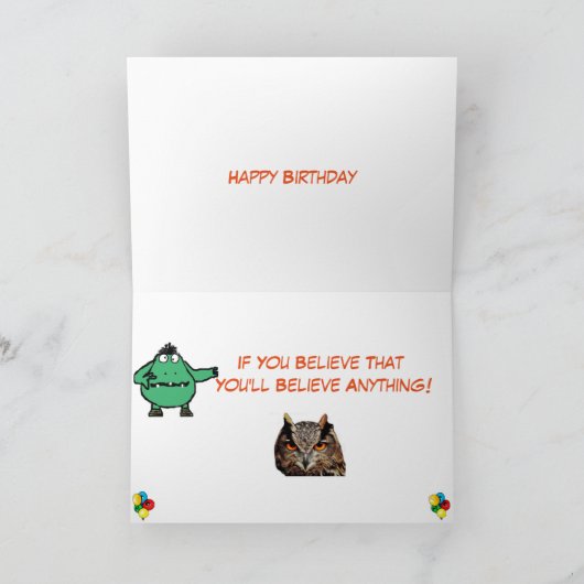 Humoristische 'Oudere Maar Wijze' Verjaardag Kaart (Binnen)