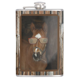 Humoristische Paard Veulen Roken Drink Flask Heupfles