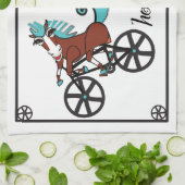 humoristische paarden theedoek (Gevouwen)