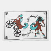 humoristische paarden theedoek (Horizontaal)
