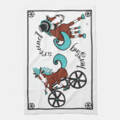 humoristische paarden theedoek (Verticaal)