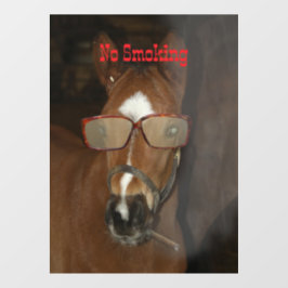 Humoristische Paardenveulen Roken Sigaar Raam Clin Raamsticker
