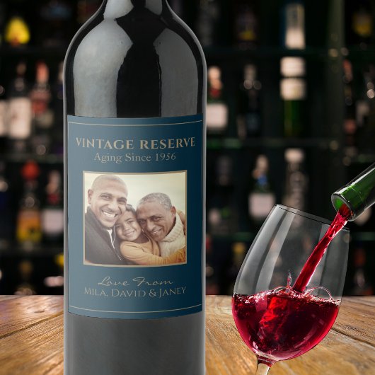 Humoristische  papa of Grandad Traditionele Stijl Wijn Etiket