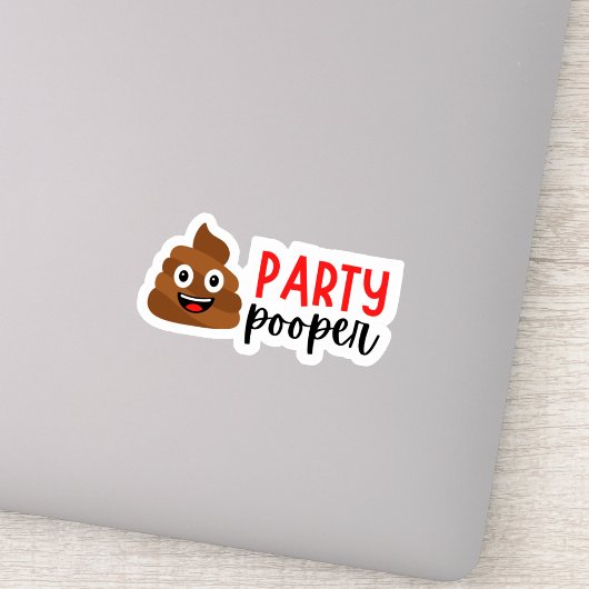 Humoristische Party Pooper Sticker