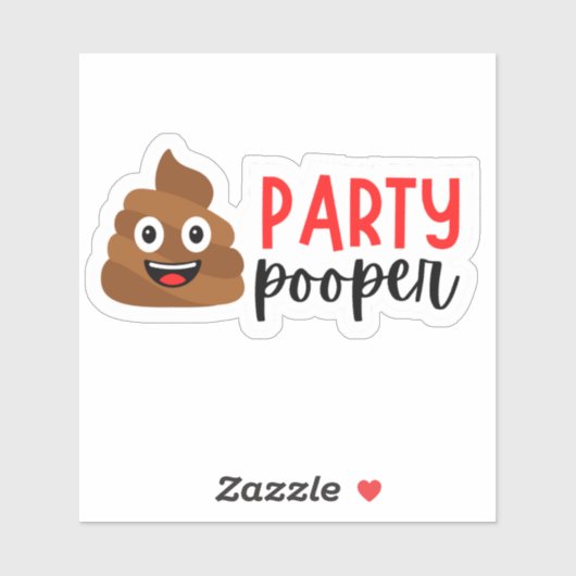 Humoristische Party Pooper Sticker (Vel)