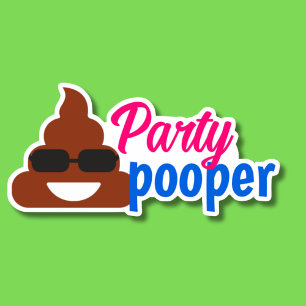 Humoristische Party Pooper Waterdicht Sticker