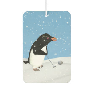 Humoristische Pinguïn Spelen Golf Luchtverfrisser