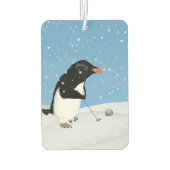 Humoristische Pinguïn Spelen Golf Luchtverfrisser (Achterkant)