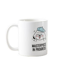 Humoristische Poedel Dog Art met Baret Design