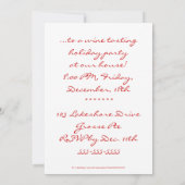 Humoristische Port Wine Cartoon Proeverij of Bon V Kaart (Achterkant)