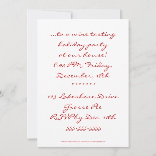 Humoristische Port Wine Cartoon Proeverij of Bon V Kaart (Achterkant)