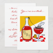 Humoristische Port Wine Cartoon Proeverij of Bon V Kaart (Voorkant / Achterkant)