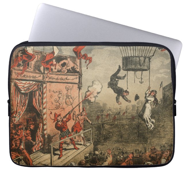 Humoristische print van een theateracteur laptop sleeve (Voorkant)