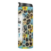 Humoristische quote over veroudering met luipaardp thermosbeker (Geroteerd rechts)