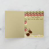 Humoristische retro look voor kerst feestdagen kaart (Binnen)