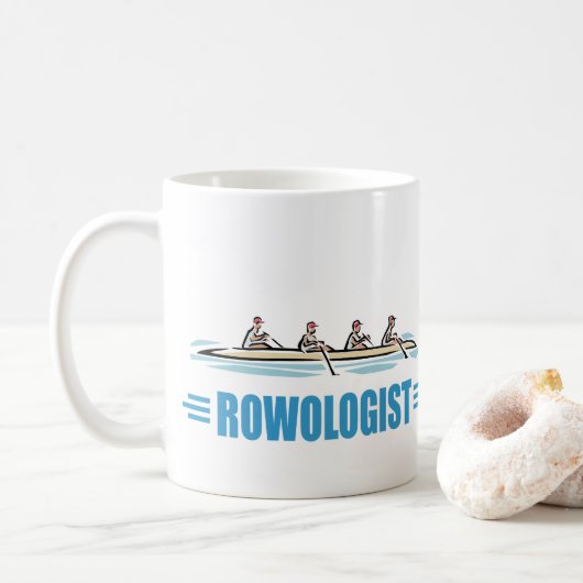 Humoristische roeien koffiemok (Met donut)