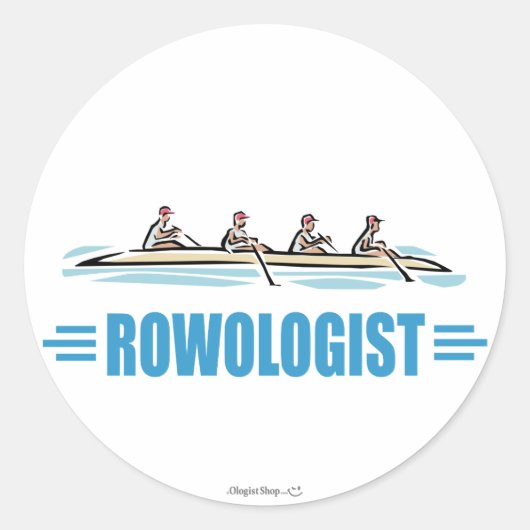 Humoristische roeien ronde sticker (Voorkant)