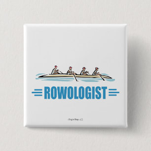 Humoristische roeien vierkante button 5,1 cm