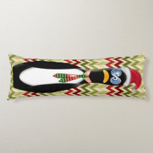 Humoristische Santa Penguin op Rode en Groene Zig 
