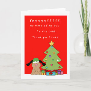 Humoristische schattige hond kerstkaart feestdagen kaart