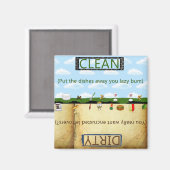 Humoristische schone vuile vaatwasser magneet (Voorkant / Achterkant)
