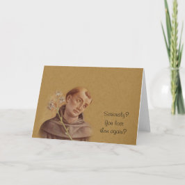 Humoristische Sint Antonius van Padua Lily Kaart