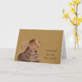Humoristische Sint Antonius van Padua Lily Kaart (Gele Bloem)