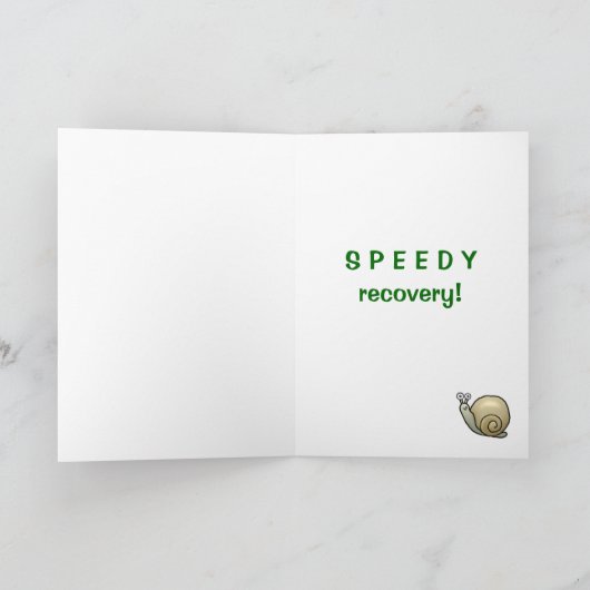 Humoristische slak "Speedy recovery" kaart (Binnen)