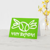 Humoristische tenniskaart voor verjaardagen kaart (Gele Bloem)