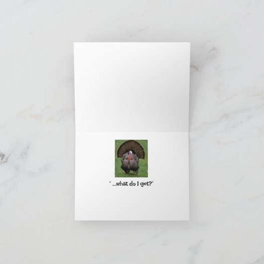 Humoristische Thanksgiving Bird Kaart (Binnen)