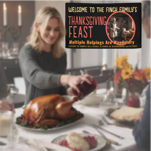 HUMORISTISCHE THANKSGIVING FAMILIE FEEST BANNER