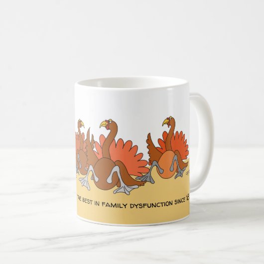 Humoristische Thanksgiving Turkije Mok (Voorkant rechts)