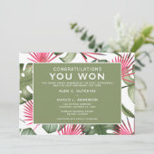 Humoristische Tropische Bruiloft Save the Date Kaa Kaart (Staand voorkant)