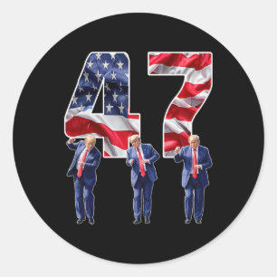 Humoristische Trump Grappige Overwinningsdans Trum Ronde Sticker