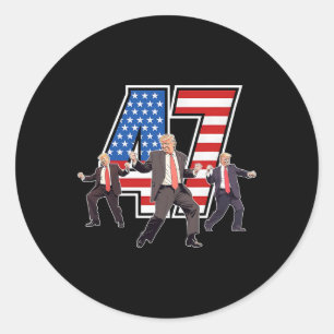 Humoristische Trump Grappige Overwinningsdans Trum Ronde Sticker