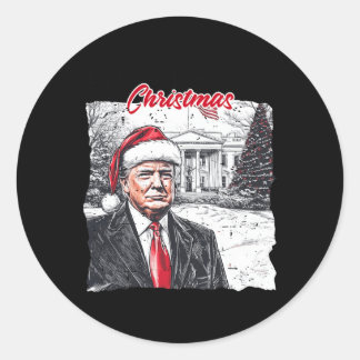 Humoristische Trump Ik zal thuis zijn voor Kerstmi Ronde Sticker