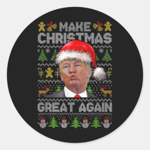 Humoristische Trump Ill Christmas-T-shirt Ronde Sticker